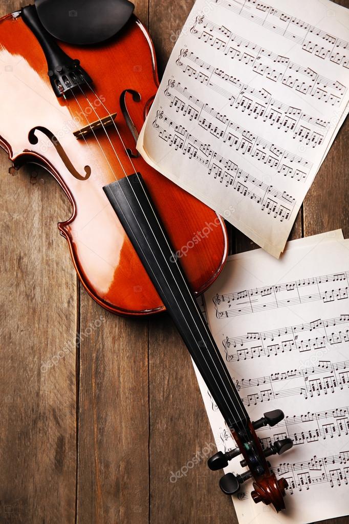 Violin and music papers