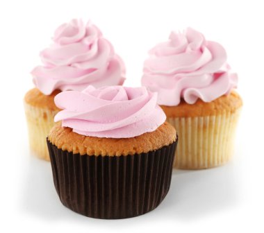 beyaz izole lezzetli kekler