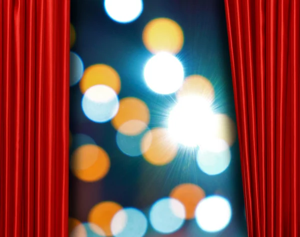 劇場で赤いカーテン — ストック写真