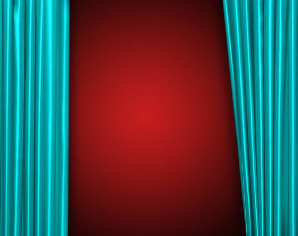 Blauer Vorhang auf dem Theater — Stockfoto
