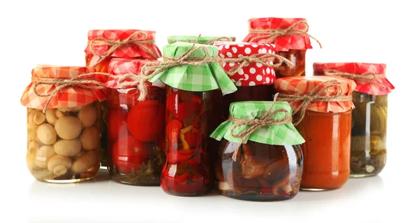 Jars  with pickled vegetables — Stock Photo, Image