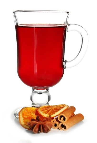 Glühwein mit Gewürzen — Stockfoto