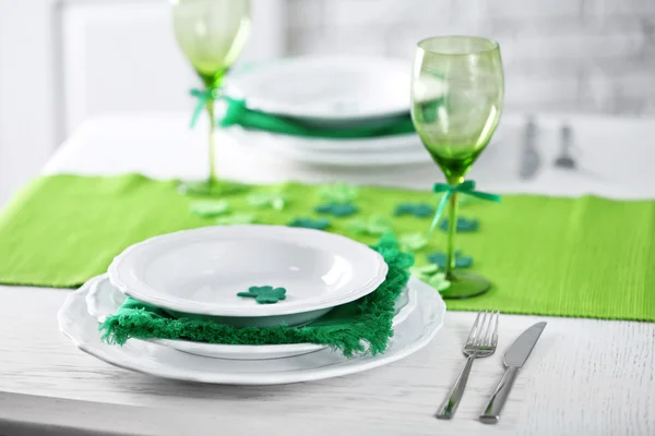 Ajuste de mesa para el día de San Patricio — Foto de Stock