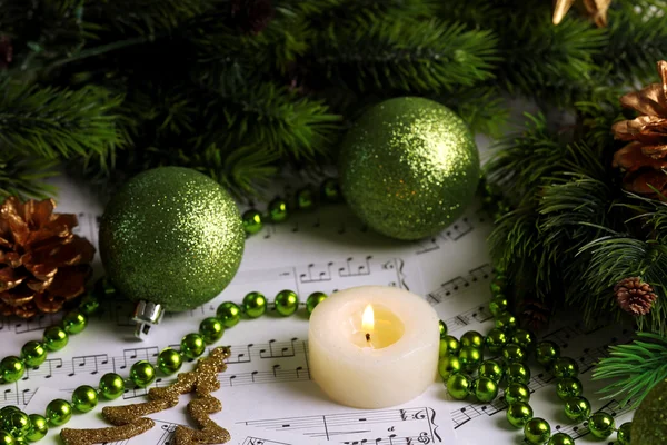 Music notes with Christmas decoration