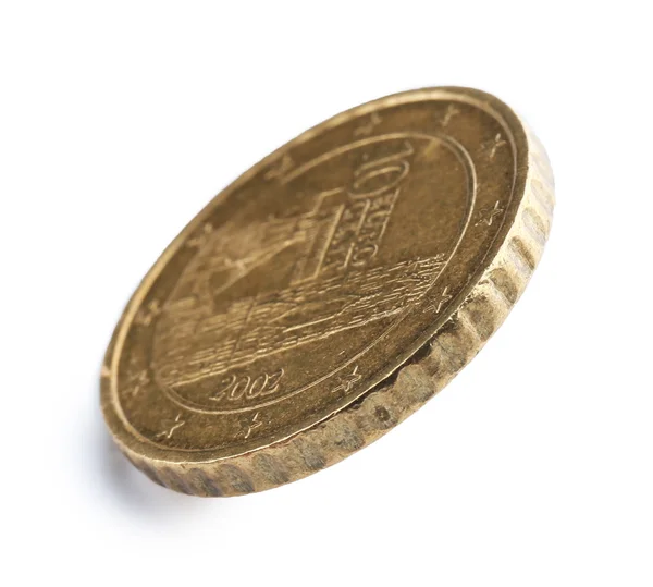 De munt van de tien cent geïsoleerd op witte achtergrond — Stockfoto