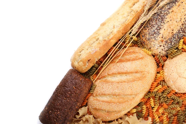 Хліб, макарони та зернові — стокове фото