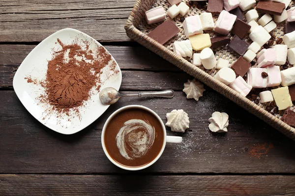 Cup of coffee and sweets — Stock Photo, Image