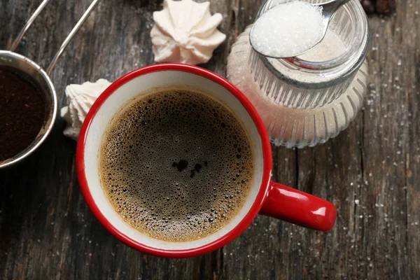 コーヒーとお菓子のカップ — ストック写真