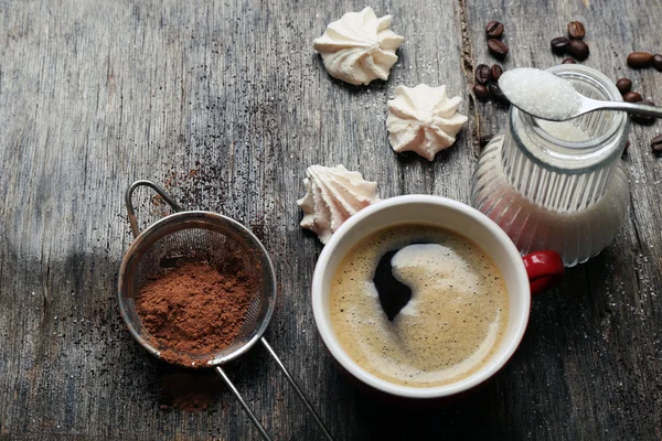 Taza de café y dulces — Foto de Stock