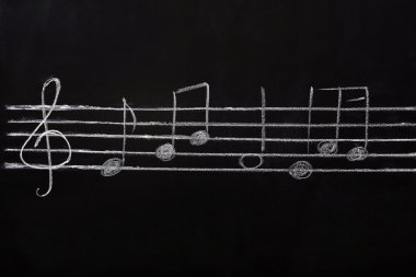 Müzik notaları ile yazı tahtası