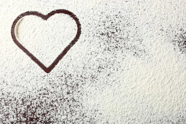 Heart of flour background — Stock Photo, Image