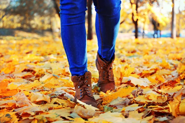 Female legs in boots — Stock Photo, Image