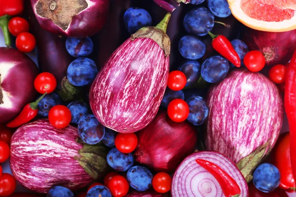 Fundo colorido de frutas e vegetais — Fotografia de Stock