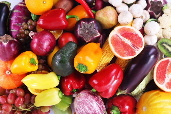 カラフルな果物や野菜の背景 — ストック写真