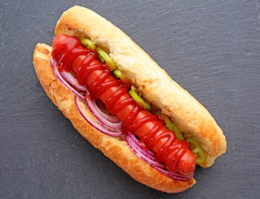 Taze sosisli sandviç portre