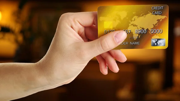 Hand holding credit card — Stock Photo, Image