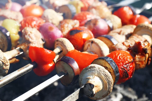 Barbecue in brazier closeup — Stock Photo, Image