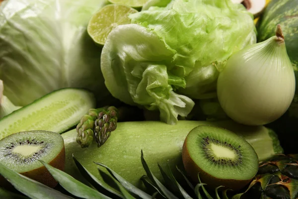 Lichte close-up achtergrond van groenten en fruit — Stockfoto