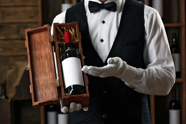 Bartender working on bar 