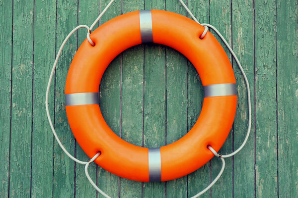 Orange life buoy