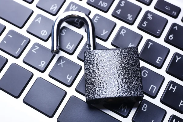 Lock on the laptop keyboard — Stock Photo, Image