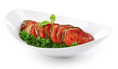 Ratatouille tabakta üzerine beyaz izole