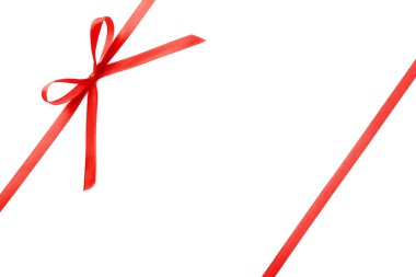 Yay ile parlak kırmızı kurdele