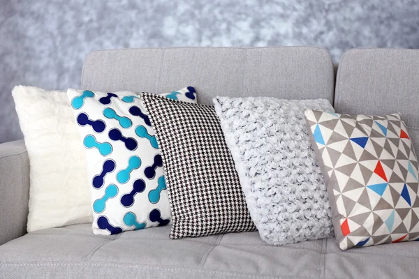 Sofa with colorful pillows — Stock Photo, Image