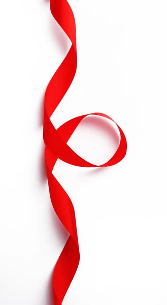 Red satin ribbon — Stock Photo, Image