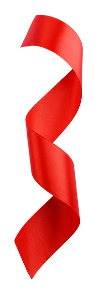 Красная атласная лента — стоковое фото