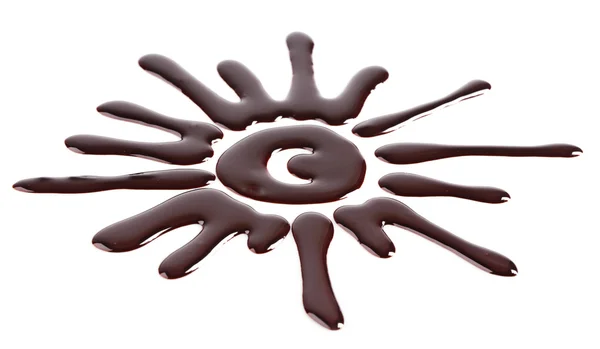 Silhouet van getekende chocolade zon — Stockfoto