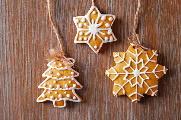 Christmas cookies on wooden table — Stock Photo, Image