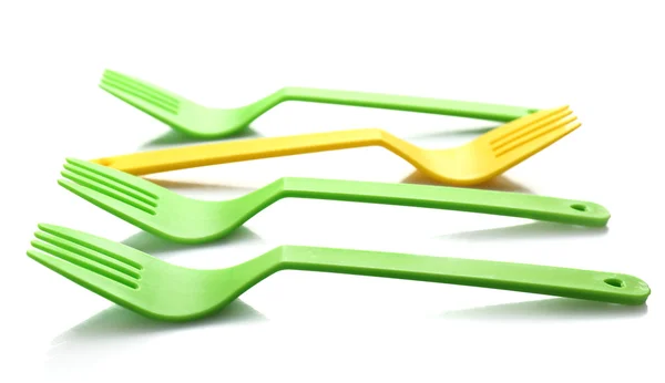 Disposable colourful forks — Stock Photo, Image