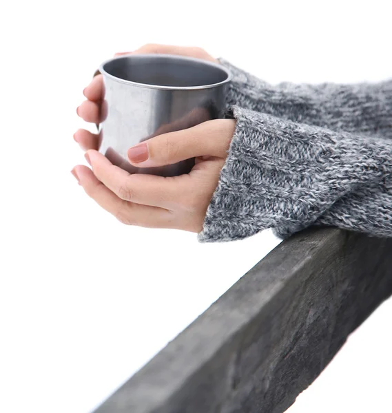 Hand holding coffee cup — Stock Photo, Image