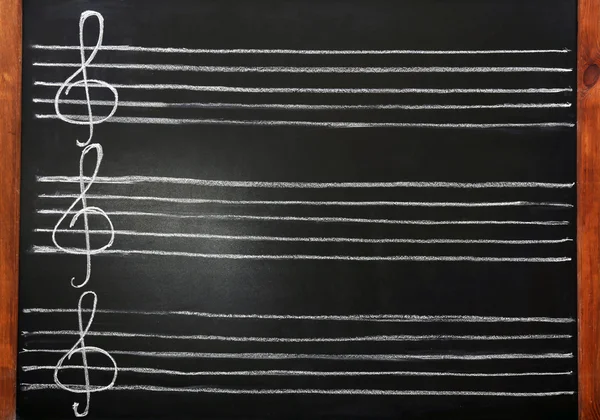 Müzik notaları için tahta kaplı — Stok fotoğraf
