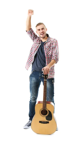 Joven músico con guitarra — Foto de Stock