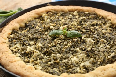 Açık börek ıspanaklı yakın çekim