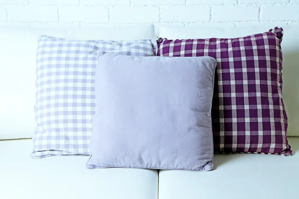 Colorful pillows on sofa — Stock Photo, Image