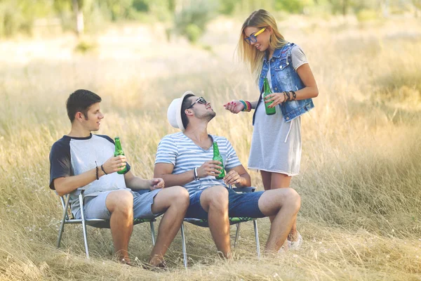 People Drinking Beer Rest — Stock Photo, Image