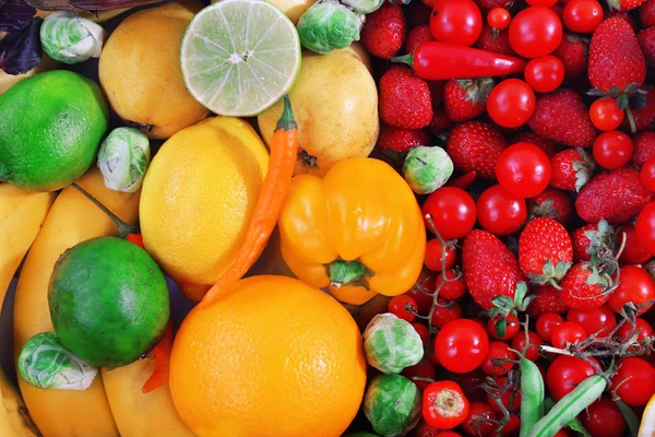 Fresh fruits and vegetables closeup