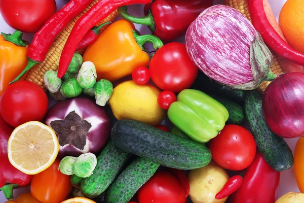 Frutas e legumes frescos close-up — Fotografia de Stock