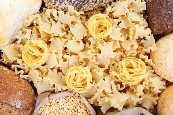 Bread, pasta and cereal — Stock Photo, Image