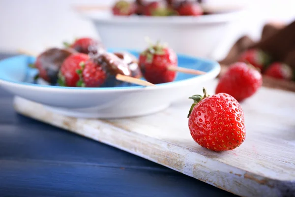 Deliciosas fresas en chocolate — Foto de Stock