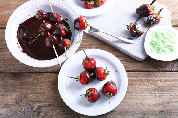 美味的草莓巧克力 — 图库照片