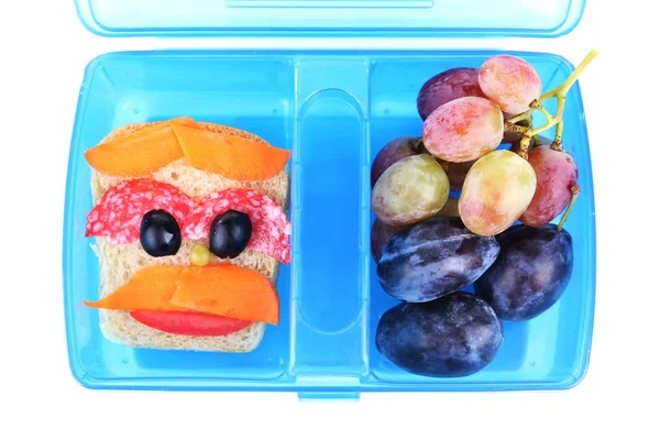 创意三明治和水果 — 图库照片