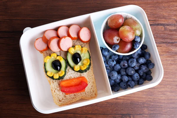 Creative sandwich and fruits — Stock Photo, Image