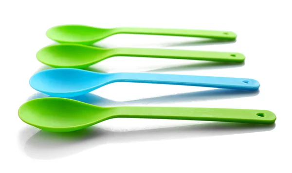 Disposable colourful spoons — Stock Photo, Image