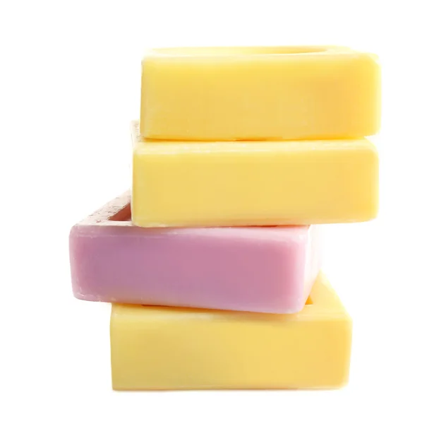 Bars of soap on white — Stock Photo, Image