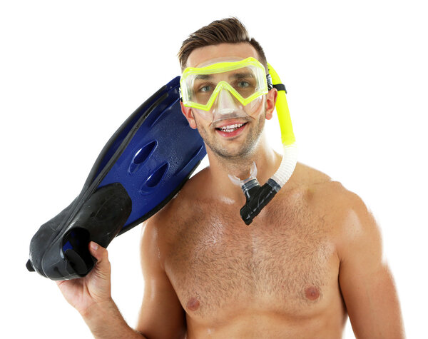 Young man with swimming mask 