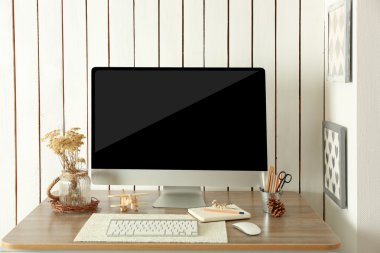 Çalışma alanı ile İskandinav iç tasarım